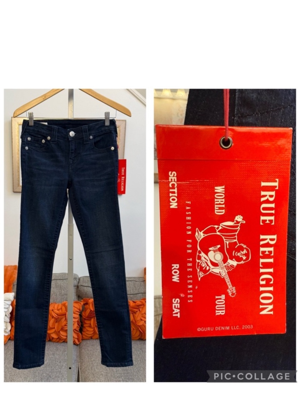 NWT True Religion Women's Stella Skinny Fit Stretch Jeans in Bedazzled